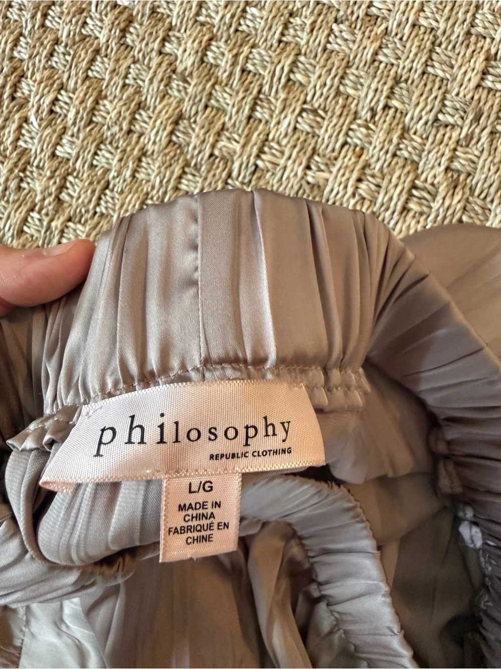 Philosophy Pleated Maxi Skirt in Taupe Beige